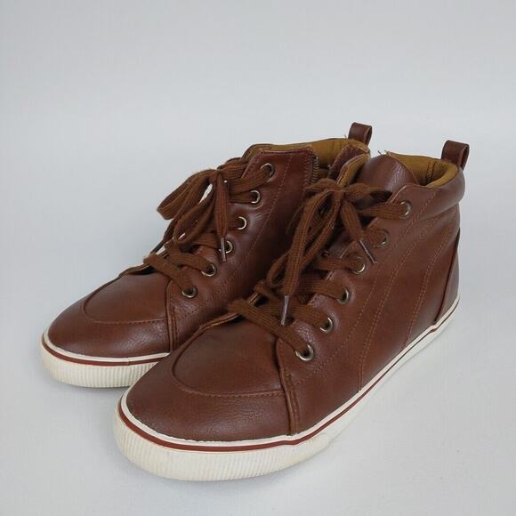 Boys' Florian‎ Lace-Up Zipper Sneakers Brown - Cat & Jack - SIZE 4 - Picture 2 of 5